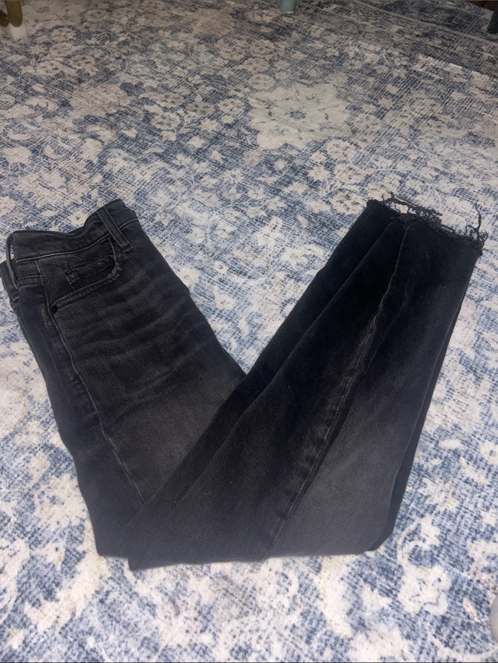 Old Navy Black Washed Ankle Crop Jeans